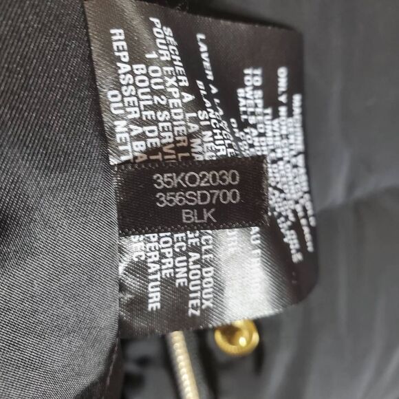 Cole Haan Signature Quilted Hooded Down Mid-Length Taffeta Puffer Coat Black XL - Picture 12 of 16